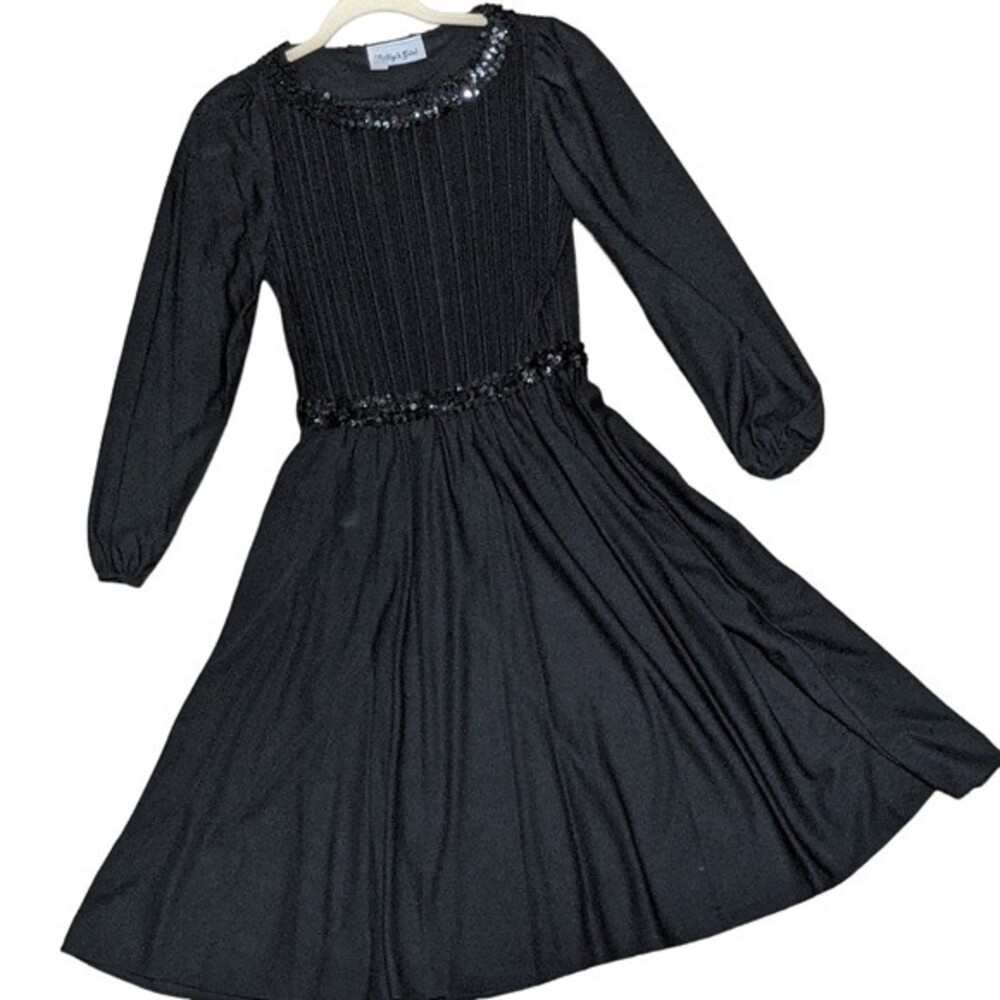 Vintage Sally's Girl Cocktail dress size 6 black sequins pinup coquette …